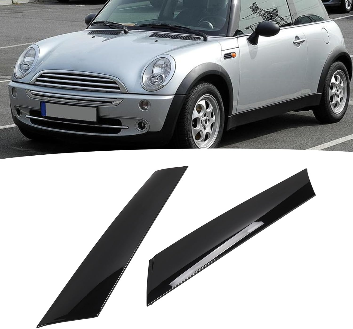 A Pillar Trim Molding, 1Pair Windshield a Pillar Molding Trim Cover for Mini R50 R53 2001 to 2006, R52 2004 to 2007, Windshield Pillar Trim Replaces 51137128157, 51137128158 image number 6