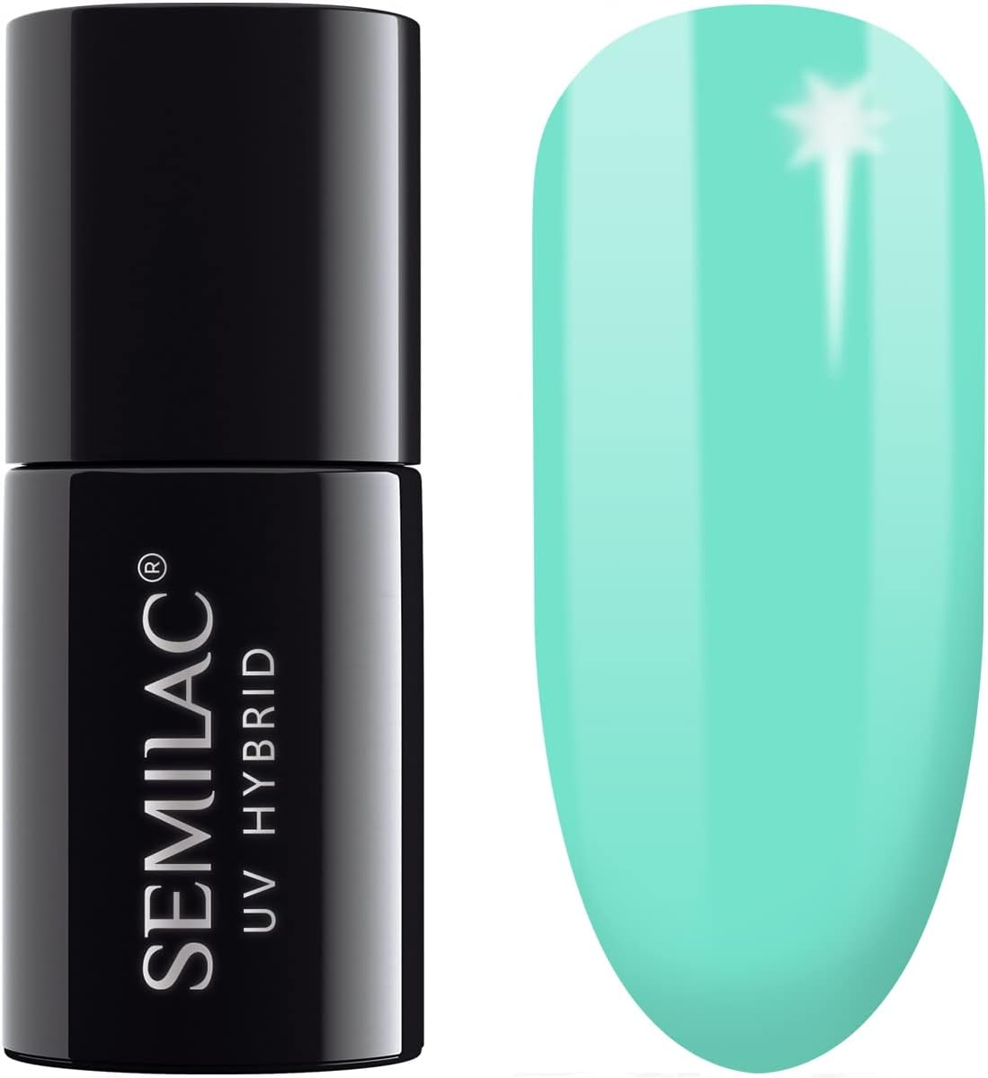 Semilac Extend UV Nail Polish 5-In-1 Green Colour 808 Pastel Mint 7 Ml Innovative UV LED Colour Polish for Colour-Intensive Fingernails Nail Polish
