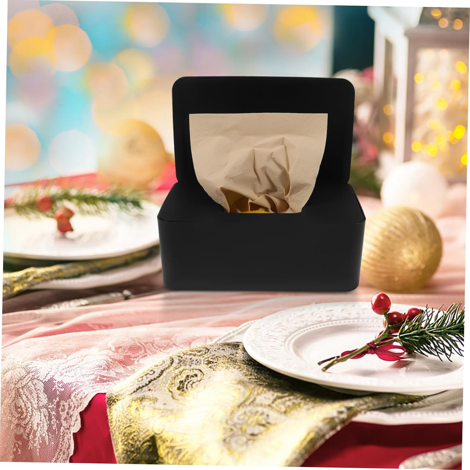 Wet Wipes Storage Box Plastic Wipes Holder for Face Towel Holder at Home Office Desk Use image number 2