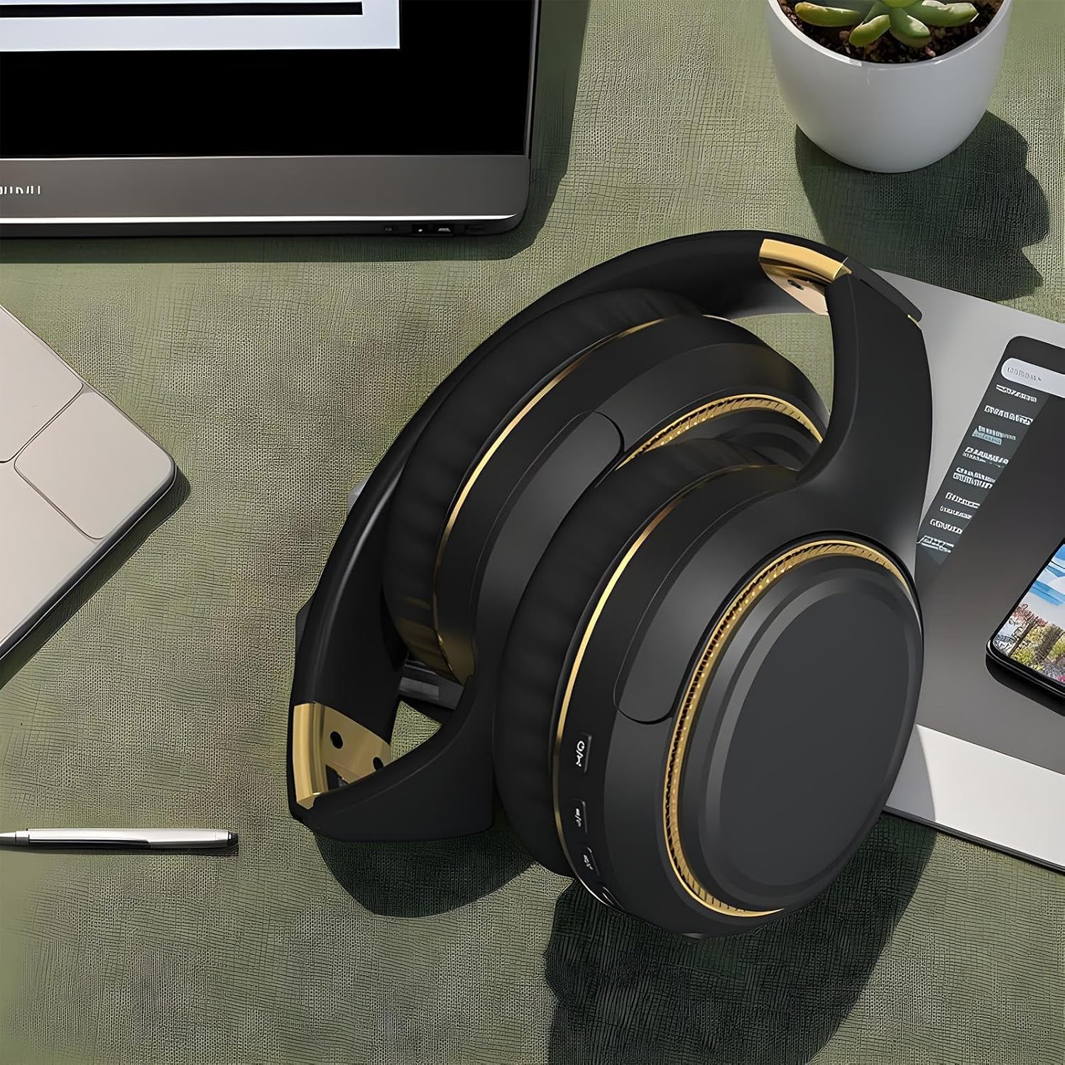 Yulokdwi Wireless Headphones, Multipurpose Wireless Earphone, Foldable Headphones with Breathing Light & Stereo Bass Sound for Commuting Workout Lawn Concert Workout image number 4