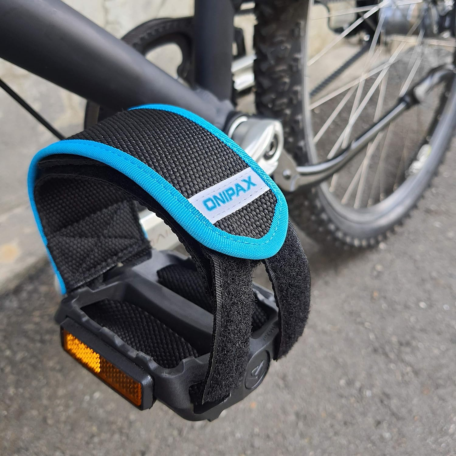 ONIPAX Outdoor Bike Pedal Straps Toe Clips Straps Tape 2 PCS - Blue image number 3