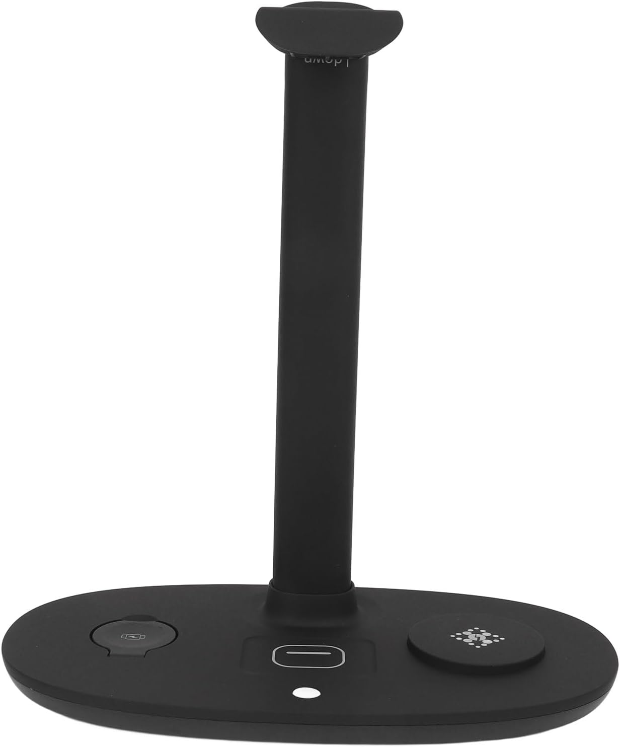 Headphone Charging Stand, 4 in 1 Gaming Headset Holder Hanger for Qi Device, Desktop Wireless Charging Station for Cell Phones Headphone (Black)