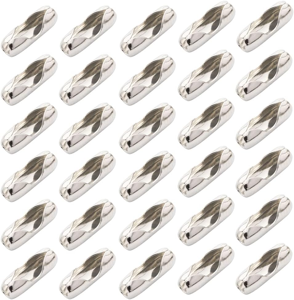 30 Pack Replacement Vertical Roman Roller Blind Ball Chain Cord Connector Clips, Silver Tone Stainless Steel Ball Chain Connector Clasps, Pull Chain Extension Connector image number 5