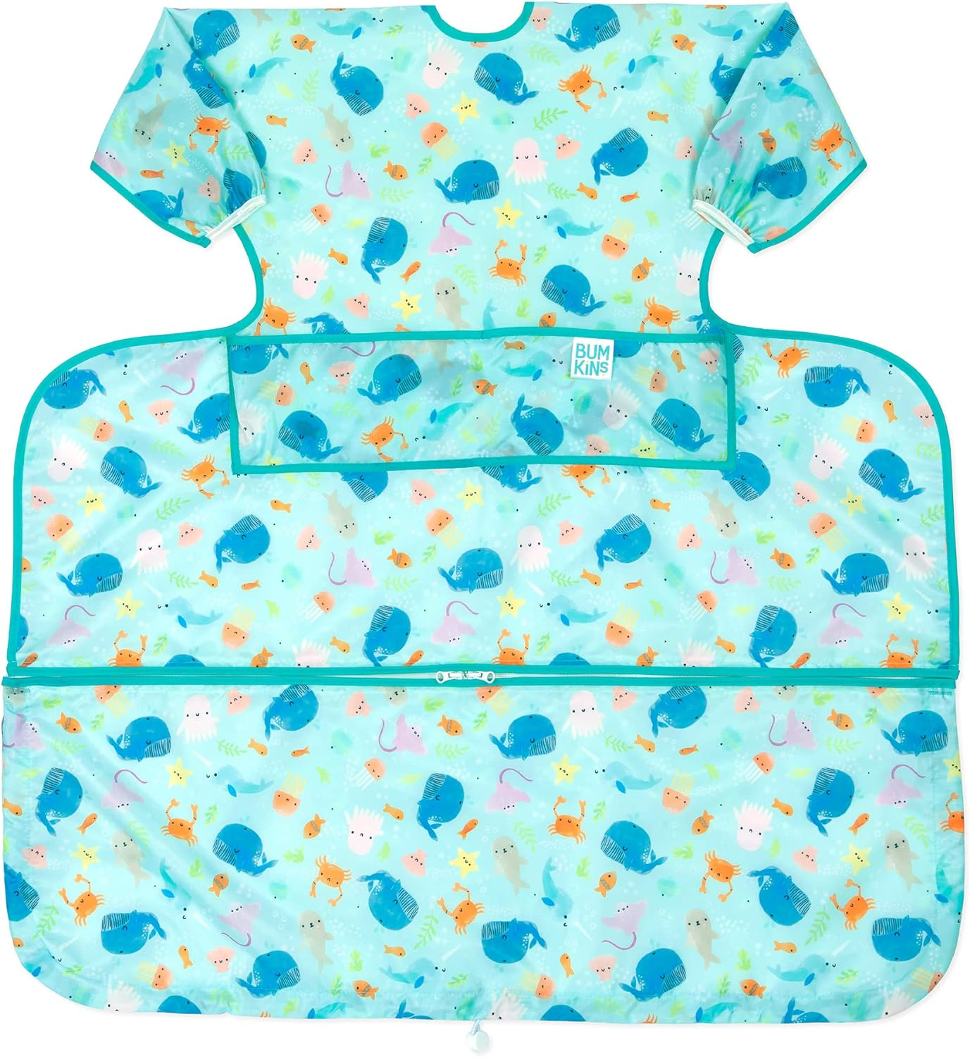 Bumkins Baby Bibs and High Chair Cover with Toddler Bib, Long Sleeve Bib for Babies, Smock for Eating, Feeding Babies, Waterproof Bibs for Baby Boy and Baby Girl &ndash; Floral