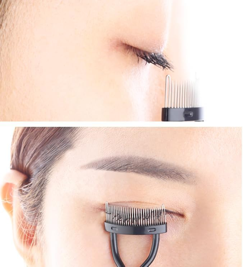 4 Pcs Dust-Proof Case Eyelash Comb Lash Separator, Metal Mascara Lift Curl Brush with Tight-Toothed Steel Needle, Mascara Brush with Arc Design Fits Eyelashes Perfectly, Beauty Makeup Tool (Pink) image number 2