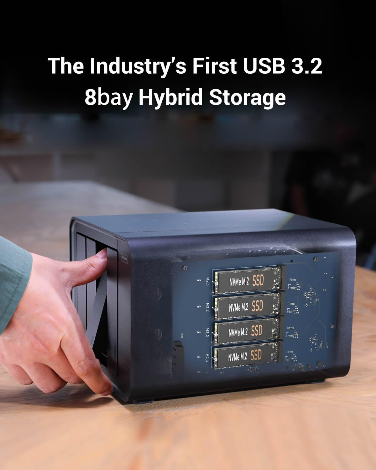 TERRAMASTER D8 Hybrid HDD Nvme Enclosure USB 3.2 Gen 2 10Gbps Type C 8Bay USB Storage Supports RAID 0/1/Single/Jbod Exclusive 2+6 RAID Hybrid Disk Array (Diskless) image number 5