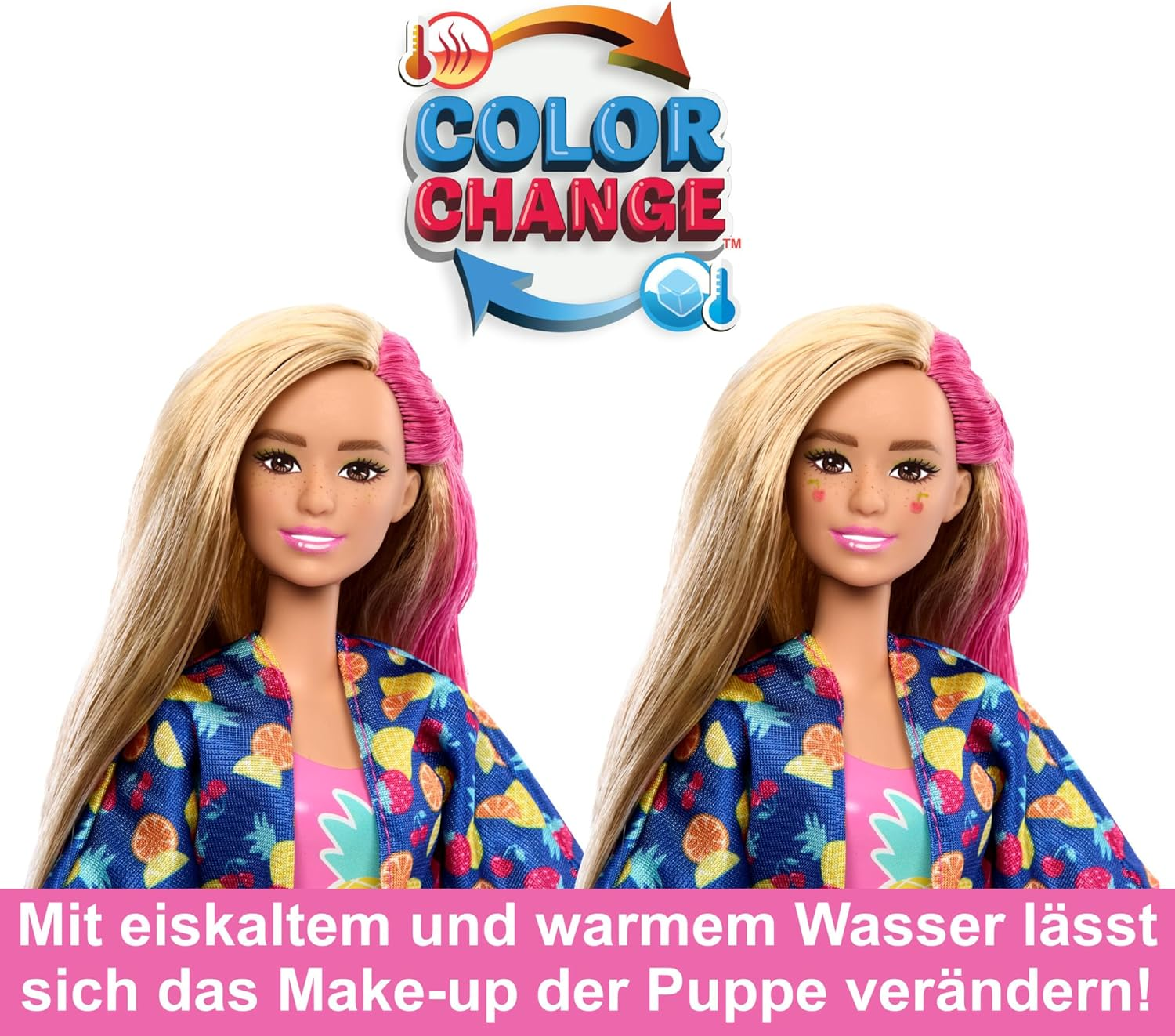 Pop Reveal Doll & Accessories, Rise & Surprise Fruit Series Gift Set with Scented Doll, Squishy Scented Pet, Color Change, Moldable Sand & More, 15+ Surprises image number 4