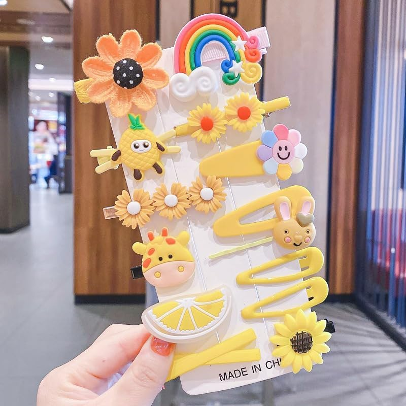 Baby Girls Hair Clips, 28Pcs Adorable Fun Hair Accessories Cute Flowers Fruit Candy Rainbow Mutil Color Dessert Patternsbarrettes for Kids Little Girls image number 1