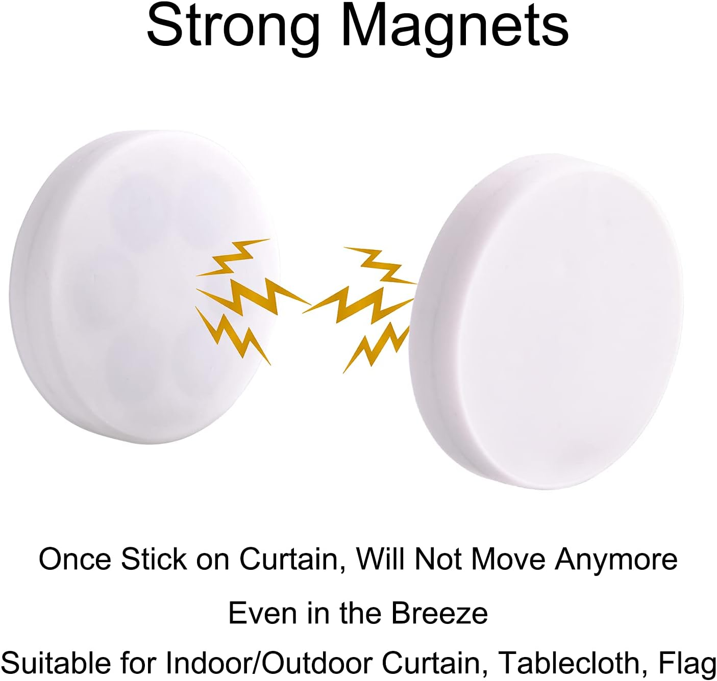 LEVOSHUA Magnetic Shower Curtain Weights, Rubber Covered Heavy Duty Weights, Prevent Curtain Liner from Blowing Around, Work for Drapery, Tablecloth, Flag, Outdoor Curtain 4 Pairs(Pack of 8) image number 3