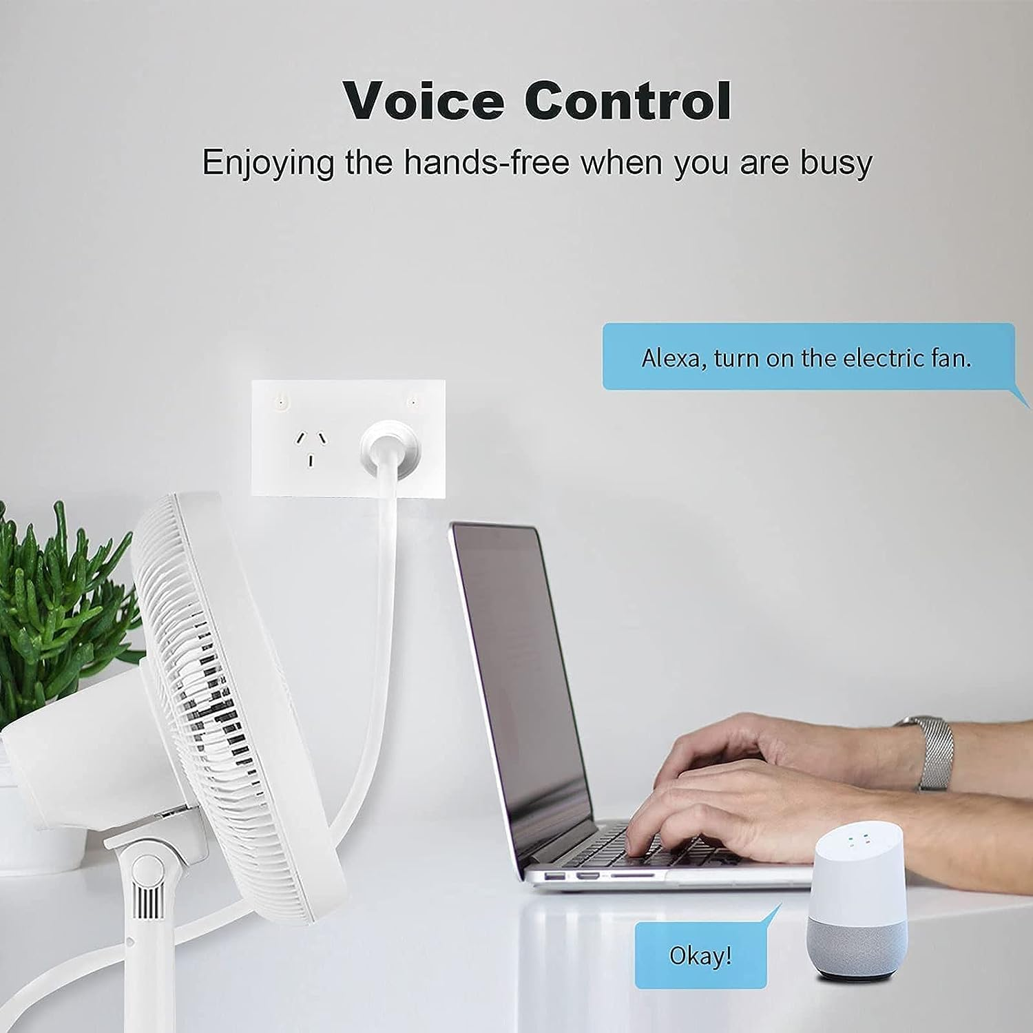 Jinvoo Smart Wall Outlet Socket,Wall Charger Outlet Socket, 16A Plug Charger Smart Power Point GPO Voice Control Compatible with Alexa & Googglee, Timer Schedule,Saa Certified Overload Protection - Wifi Version image number 4