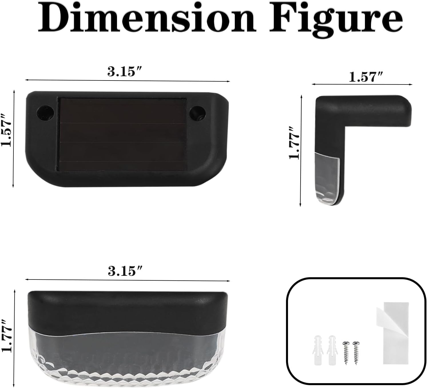 Harloon Solar Deck Lights Outdoor, 2 LED 16 Pack Solar Step Lights Waterproof Led Solar Lights for Outdoor Stairs, Step, Powered Deck Decorations, Fence, Yard, Patio, and Pathway (Warm White) image number 3