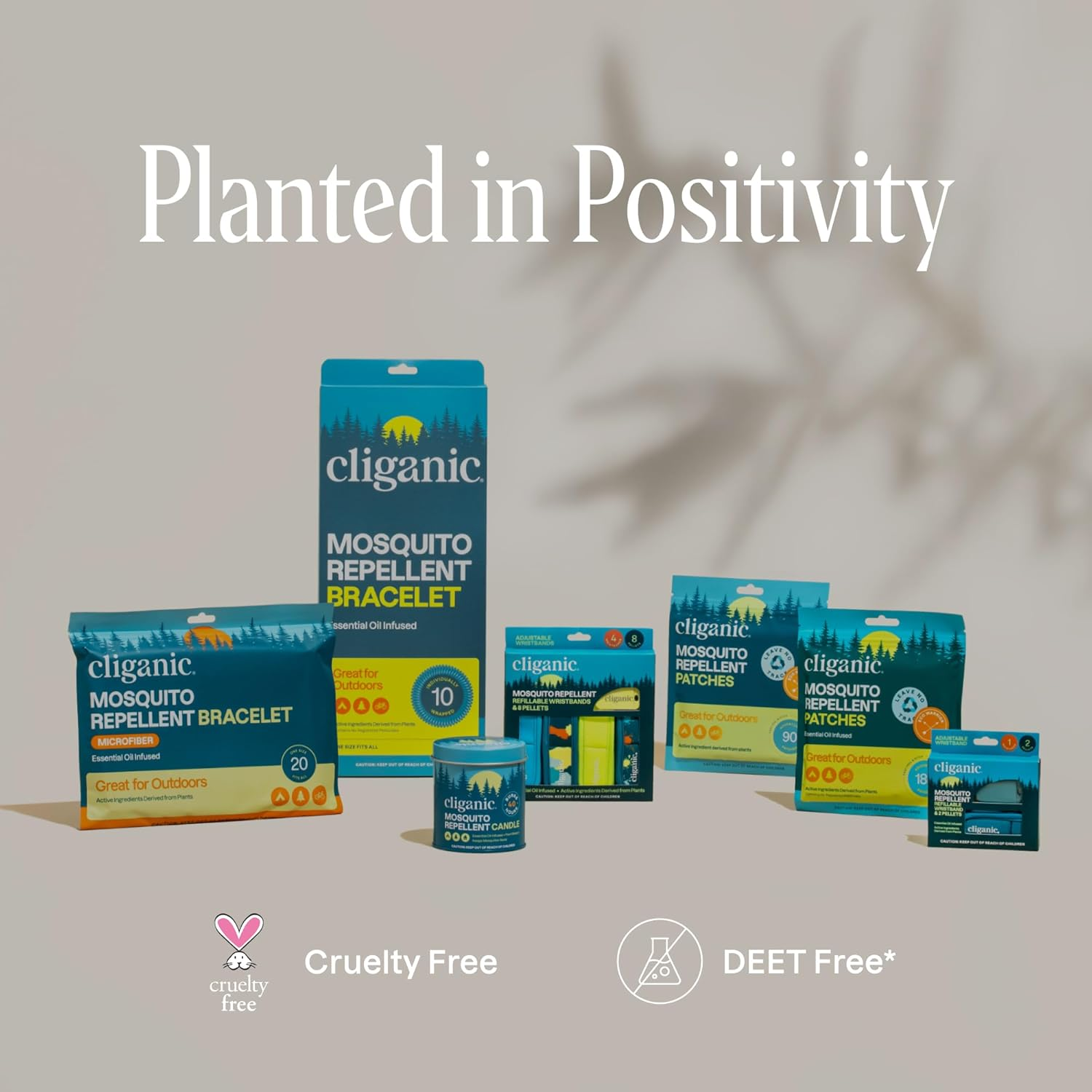 Cliganic 10 Pack Mosquito Repellent Bracelets, Deet-Free Bands, Individually Wrapped (Packaging May Vary)