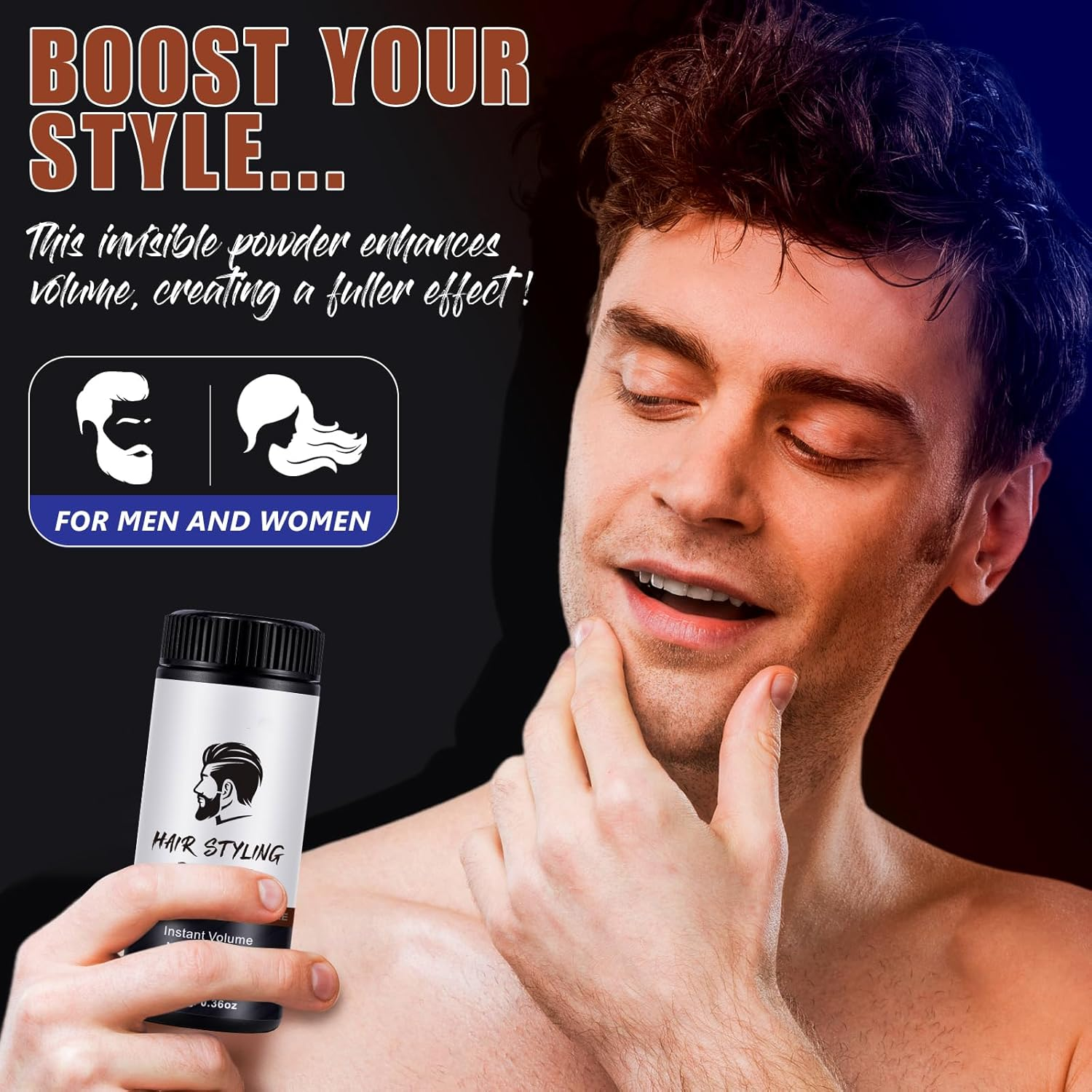 2 Pack Hair Styling Powder, Hair Styling Powder for Men, Texturizing Powder, Adds Volume to Hair, Matte Look and Natural Finish, Easy to Apply image number 4