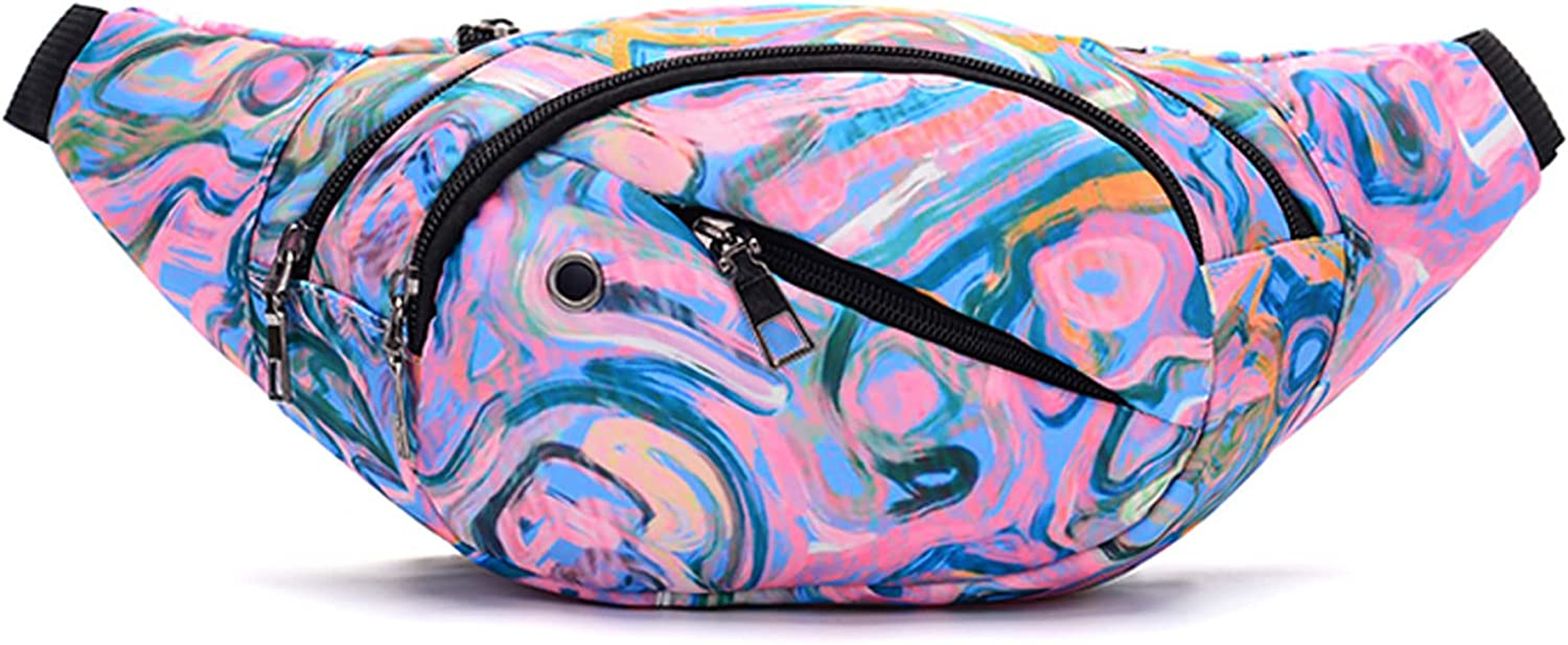 Fanny Pack Fashion Waist Chest Bag Adjustable Belt Chest Shoulder Pack Casual Bag Bum Bags Hip Pouch for Women Men Running Hiking Fitness Cycling Beach Travel Concert Festival - Multicolor image number 7