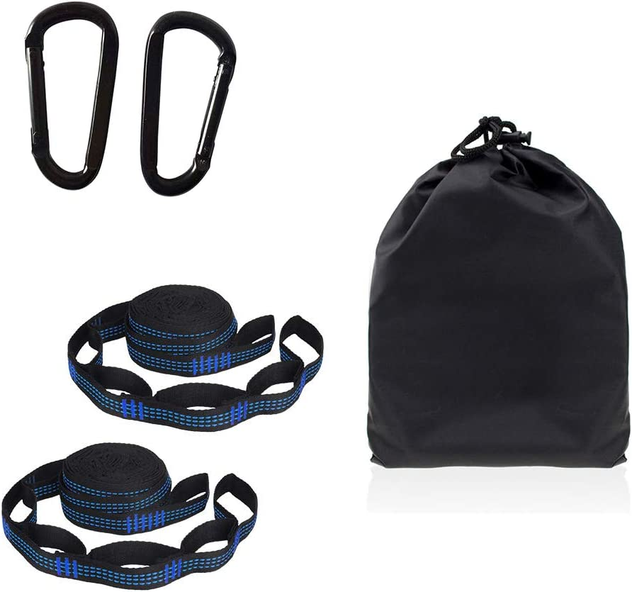 Hammock Strap High Strength Nylon Rope 2.8M*2PCS with 2PCS Strong Carabiners Adjustment Reinforced Yoga Belt Tree Rope image number 5