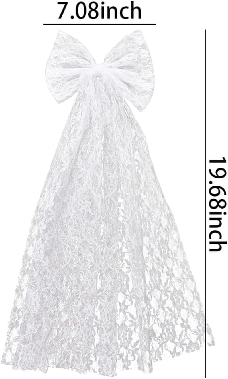 Veils for Women Wedding Bow Hair Clips White Bridal Veil Bachelorette Party Wedding Veils for Brides Bridesmaid Hair Bow Accessories for Women Bride to Be Bridal Shower Gifts image number 5