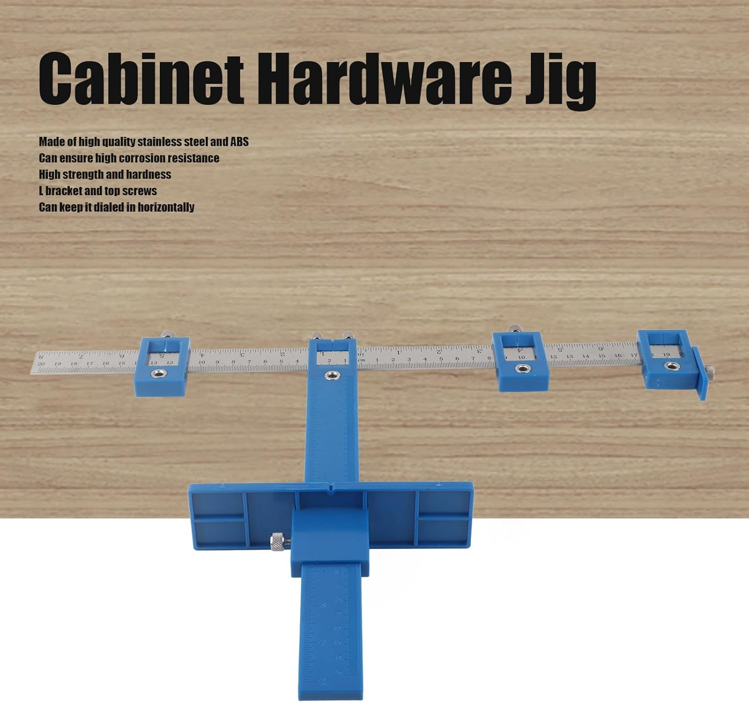 01 02 015 Cabinet Hardware Jig Tool, Punch Locator Stainless Steel ABS Adjustable for Door Handle image number 2