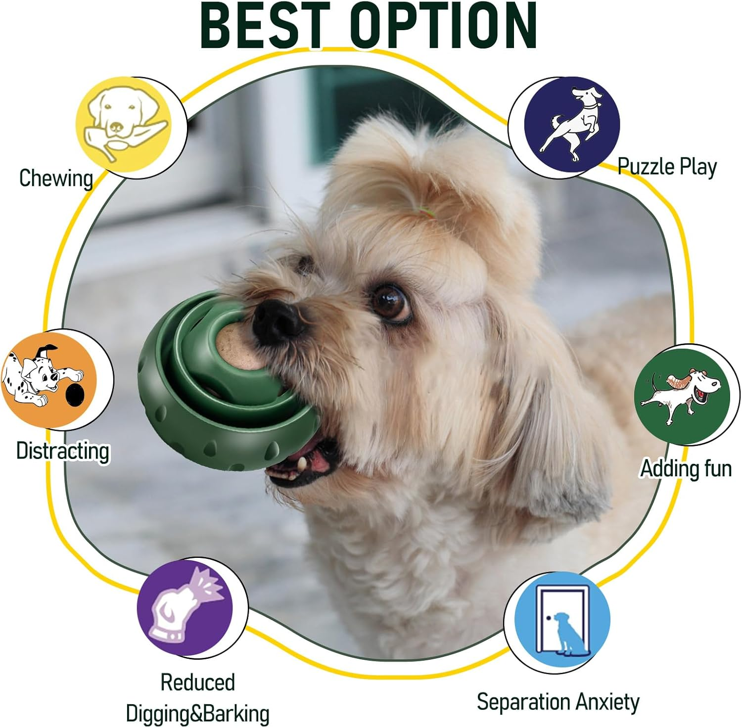 Fillable Interactive Dog Toy,Dog Chew Toy for Dogs Large&Small, Tough Rubberized Dog Toy to Distracted, Reusable of Freezable Dog Treat Dispenser,Dishwasher Safe.