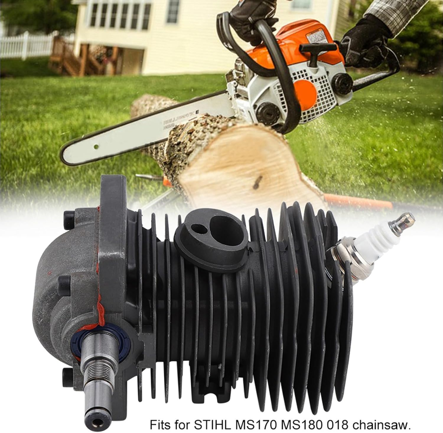 Cylinder Piston Crankshaft for STIHL MS180 018 Chainsaw, with 38MM Cylinder Piston, Made of Metal, for Garden Power Tool image number 4