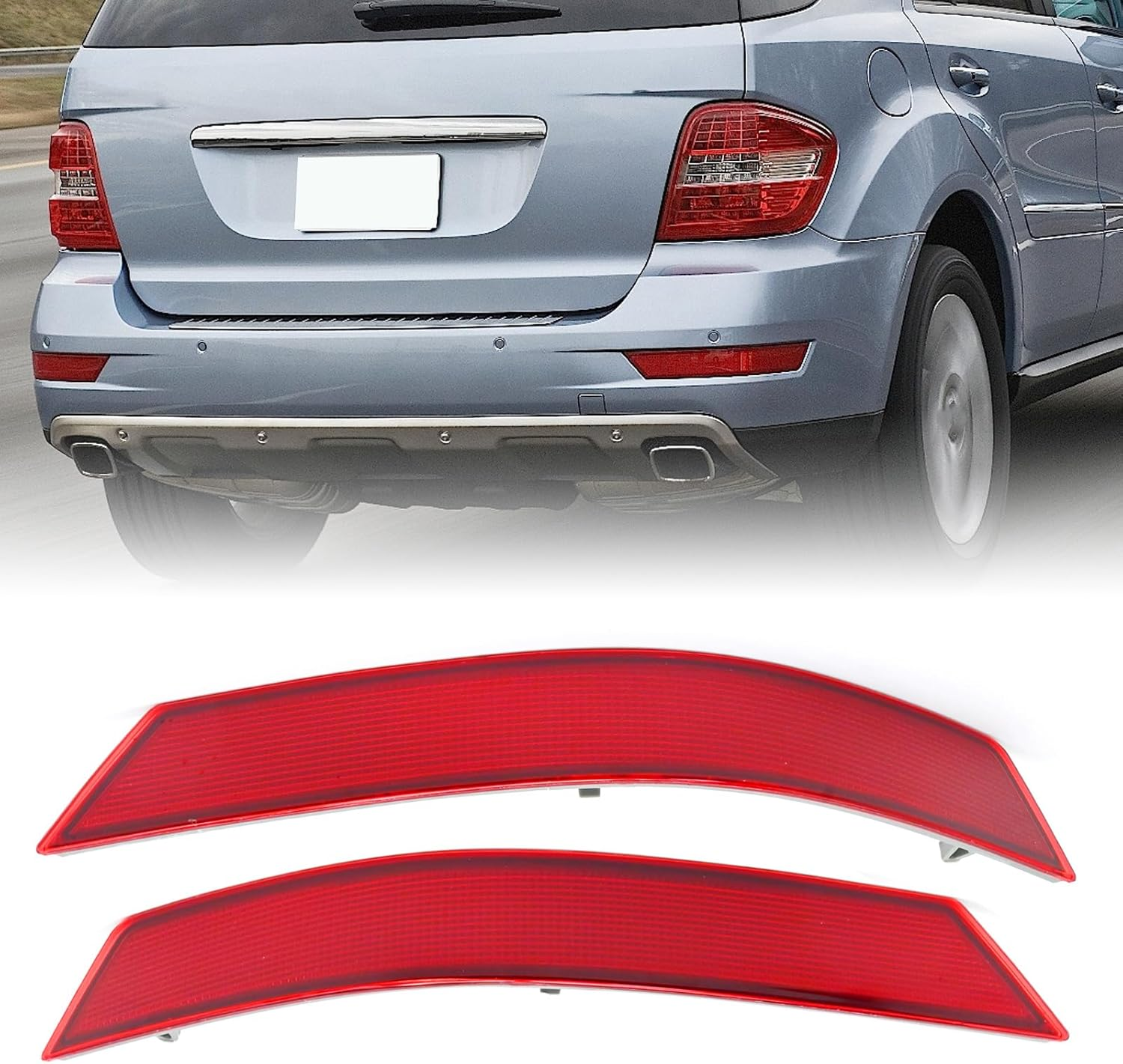 MDEOOSKY Rear Bumper Reflector Assembly Left & Right Pair Set Replacement for Mercedes-Benz W164 ML320 ML350 ML500 2008-2011 Replaces &lrm;1648200374 1648200674