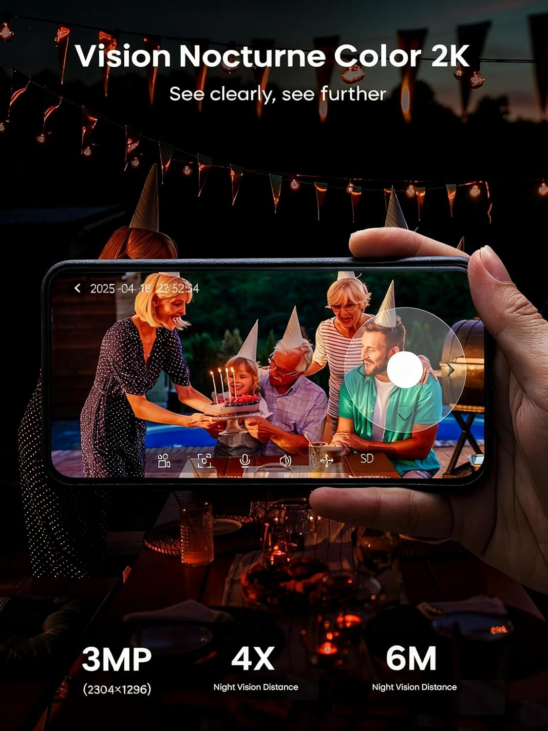 Iegeek 2K Security Cameras Wireless Outdoor, with Adjustable & Removable Solar Panel, 2.4G Wifi Camera Surveillance Exterieur 360&deg;PTZ, Smart Motion Sensor, Light & Siren,Compatible with Alexa image number 6