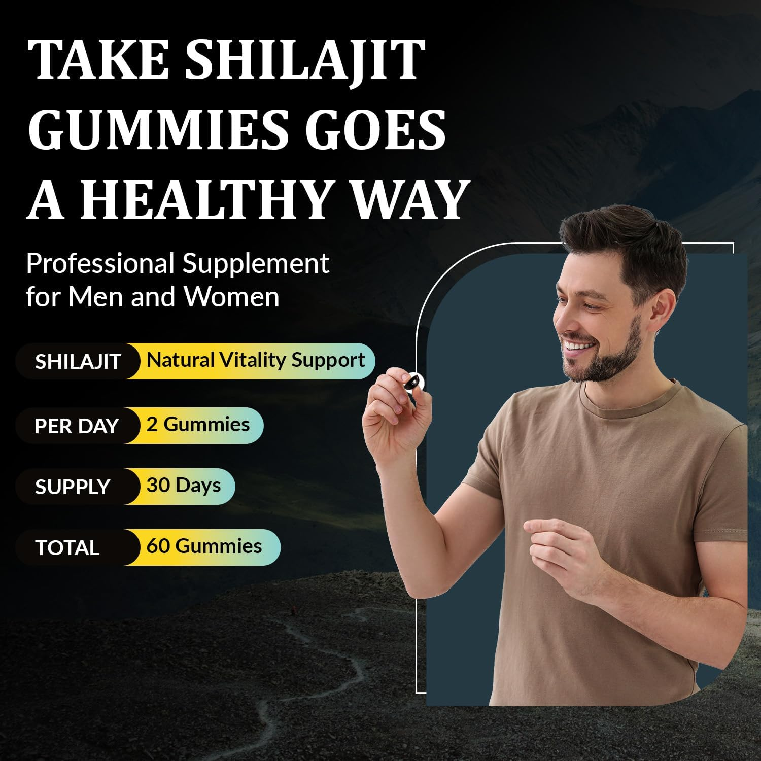Best Naturtals Pure Himalayan Shilajit Gummies - 60 Ct - Made with Ashwagandha, Black Musli, and Gokshura image number 6