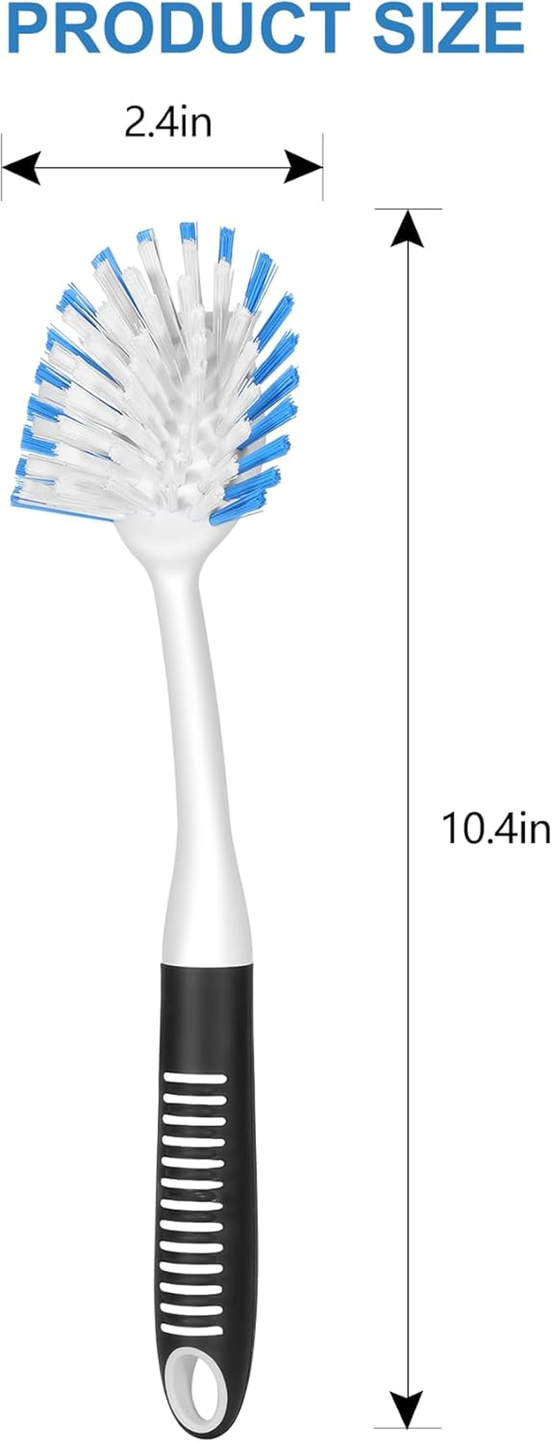 Setsail Dish Brush with Handle, 2 Pack Stiff Bristles Dish Scrubber with Built-In Scraper Dish Scrub Brushes for Cleaning Dishes, Pots and Pans, Kitchen Sink - Black-Blue image number 6