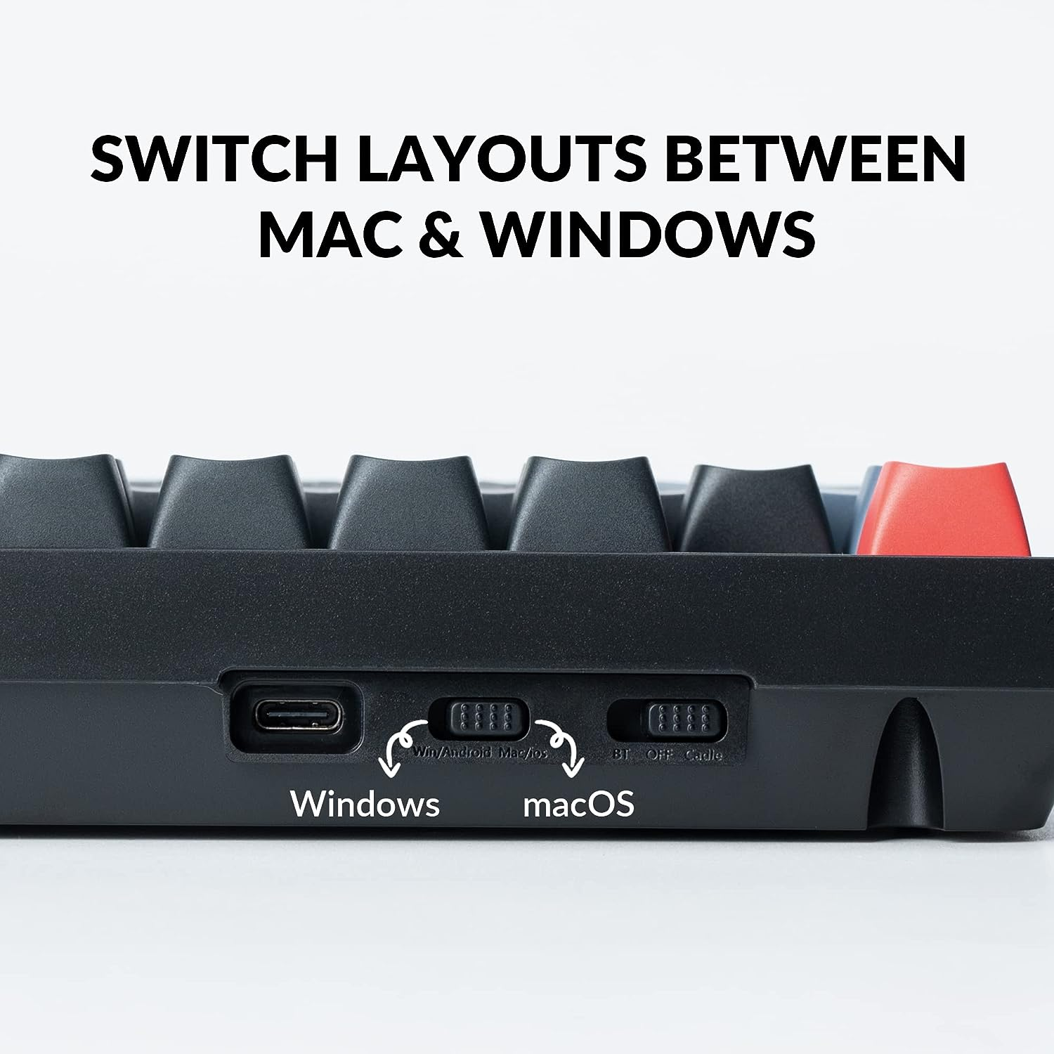 Keychron K10 Pro Wireless Custom Mechanical Keyboard, Full-Size QMK/VIA Programmable Bluetooth/Wired White Backlight with Hot-Swappable Keychron K Pro Red Switch Compatible with Mac Windows Linux image number 4