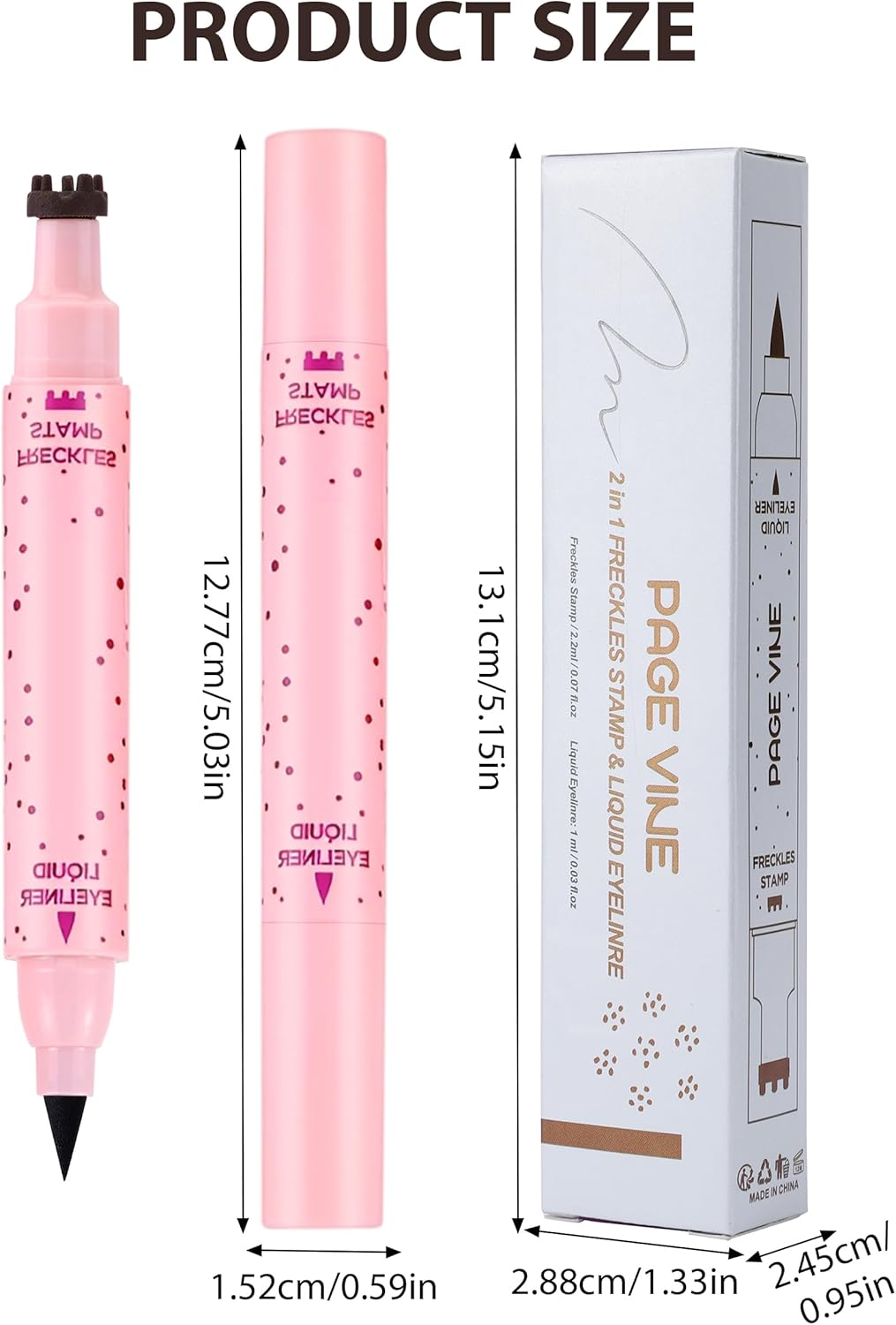 Erinde Natural Freckle Eyeliner Pen, 2 in 1 Liquid Freckle Stamp & Smudge-Proof Liquid Eyeliner, Long Lasting Waterproof Freckles Tattoo Marker, High Pigment Eye Liners 4# image number 1