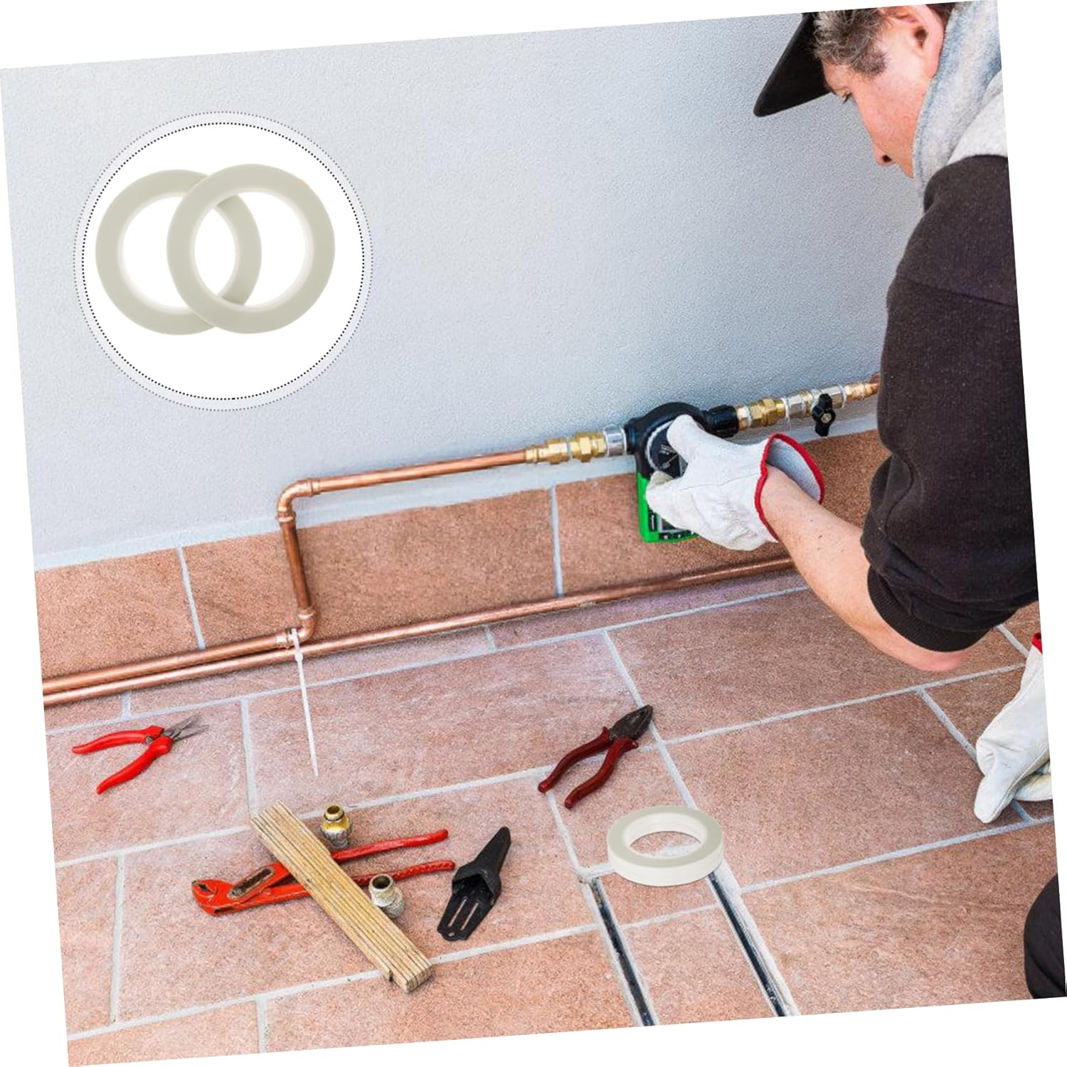 CHILDWEET 2Pcs Strong Double Sided Tape Heat Insulation Tape for Packing Painters Duct Repair image number 2