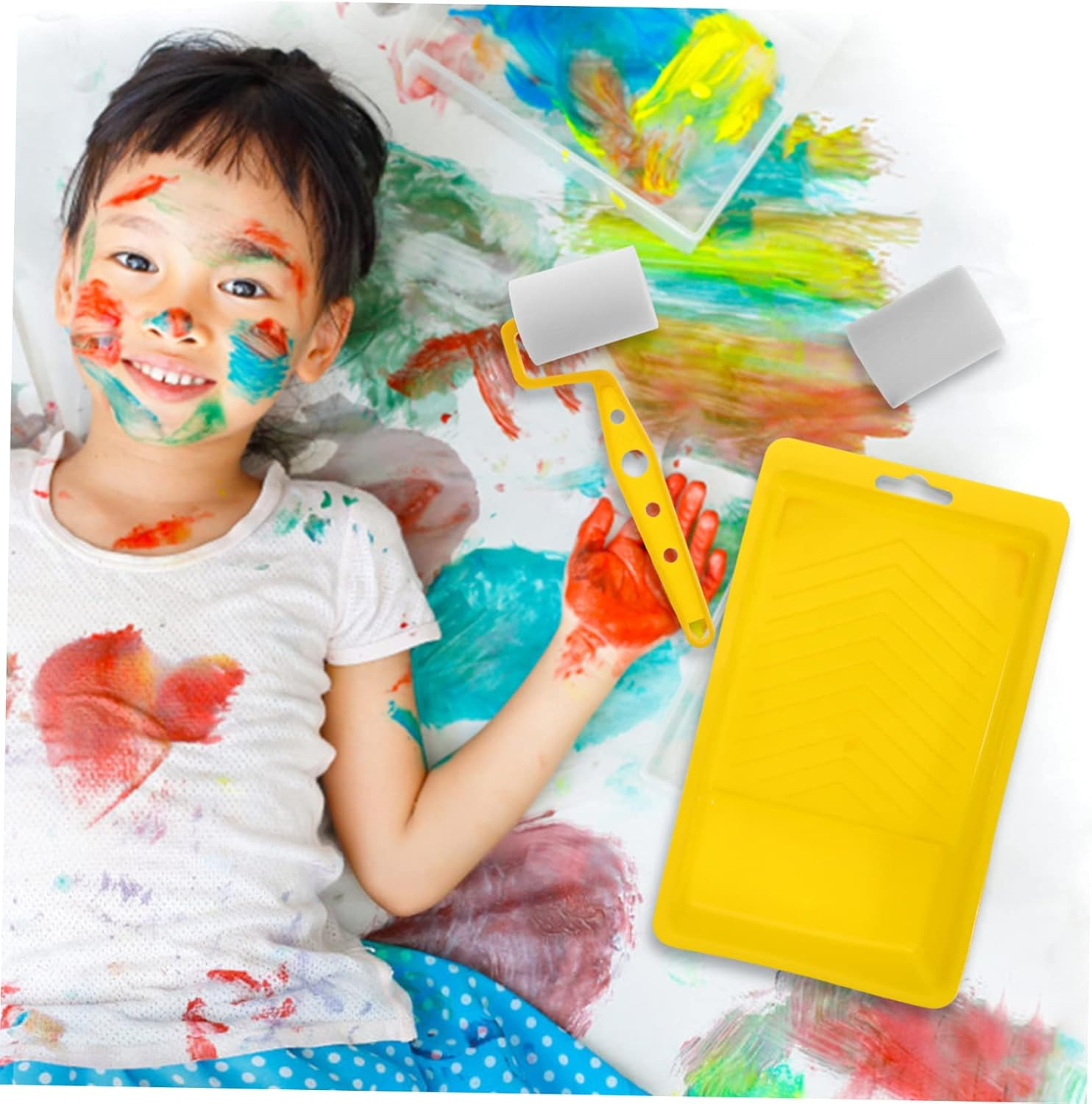 1Set Multi-Function Paint Sponge Roller for Wall Painting Home Decor Comfortable Handle for Art Projects