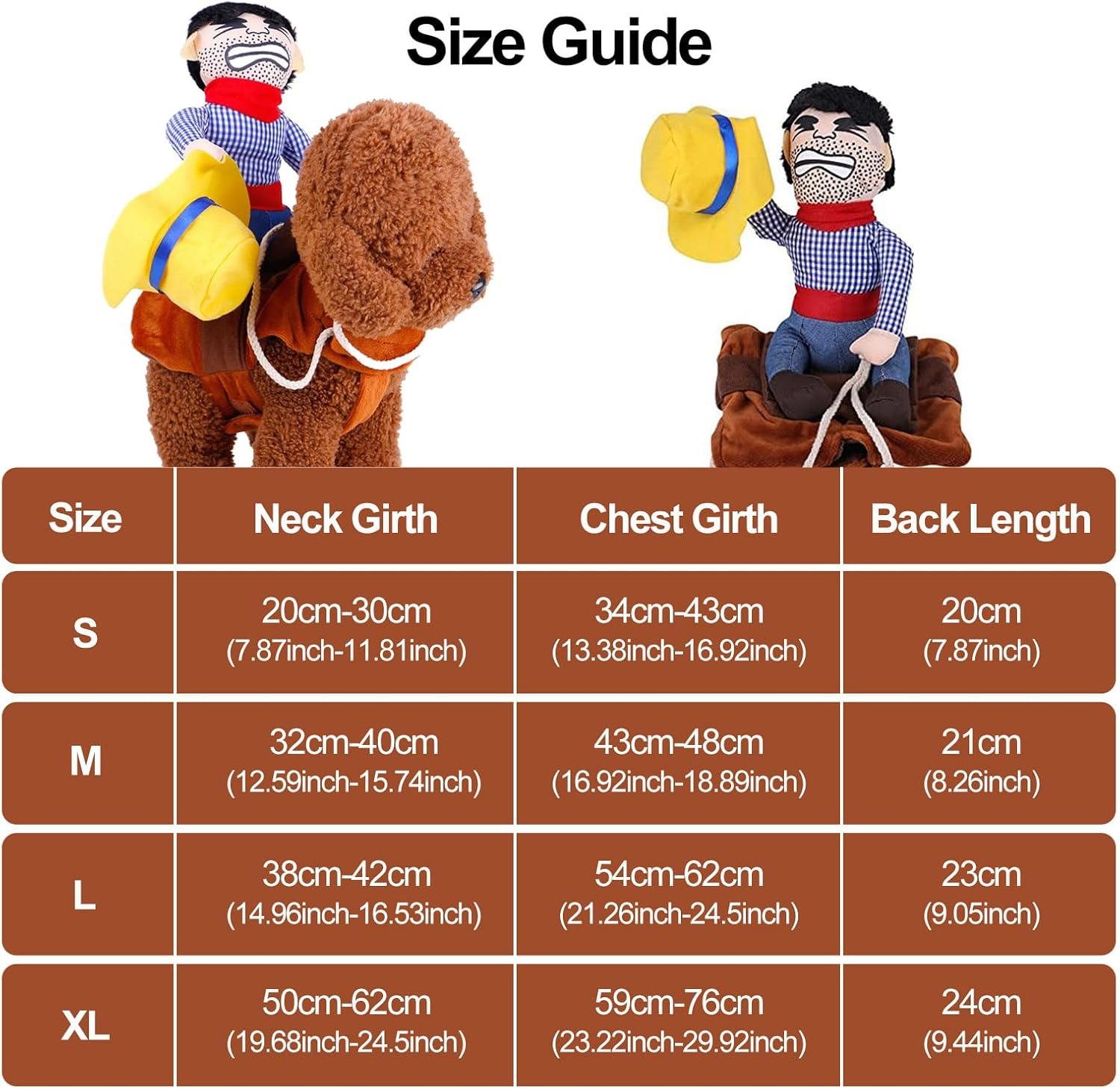 Proxima Direct Halloween Dog Costume, Pet Halloween Party Cosplay Clothes Funny Cat Doll Cowboy Rider with Hat, Adjustable Suit for Small Dogs Cats Kitten Puppy Pets (L) image number 6