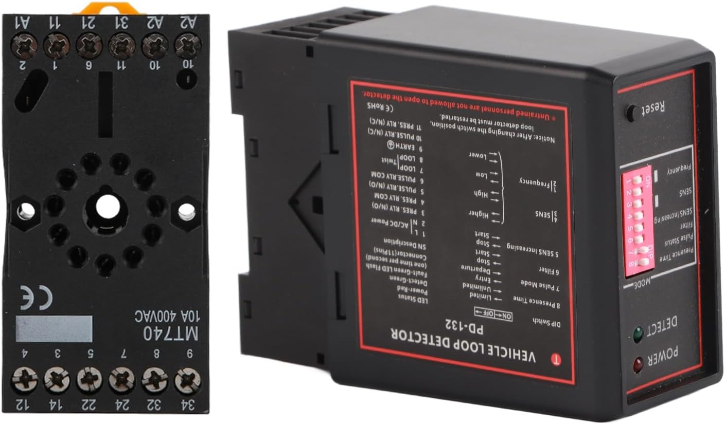 Vehicle Loop Detector, PD132 Double Channel Inductive Sensor, High Accuracy for Car Parking with Loop Rollers image number 2