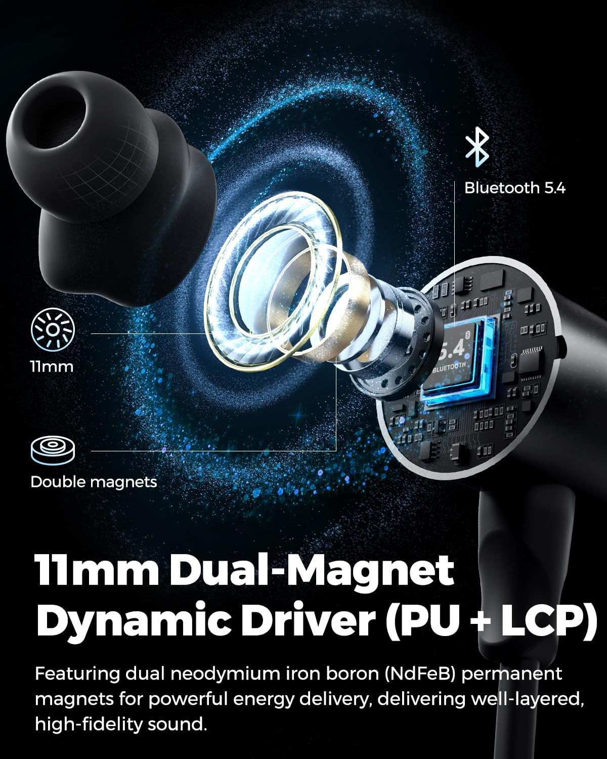 【2025 VGP Winner】 SOUNDPEATS Q40 HD Bluetooth Neckband Headphones, Hi-Res Certified with LDAC, 20H Battery Life, AI Noise Cancelling Mic, IP67 Waterproof Wireless Earphones for Sports, Running, Work image number 6