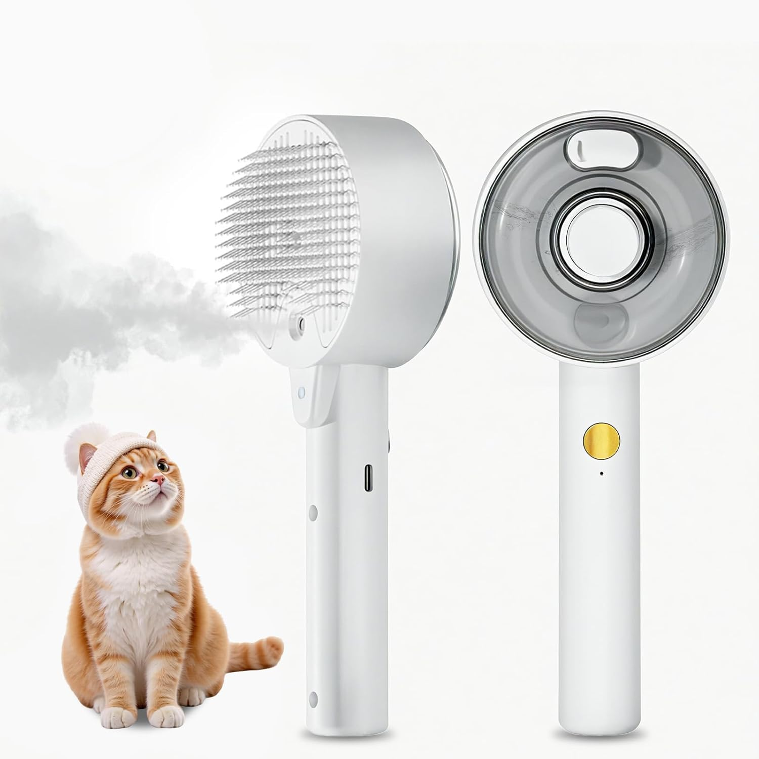 JORAGO Cat Brush with Steam Spray - 3In1 Pet Hair Remover for Indoor Cats Shedding, Cat Comb Water Brushes for Long or Short Haired Cleaning & Removal, Kitten Rabbit Massage Grooming Tool Loose Fur image number 3