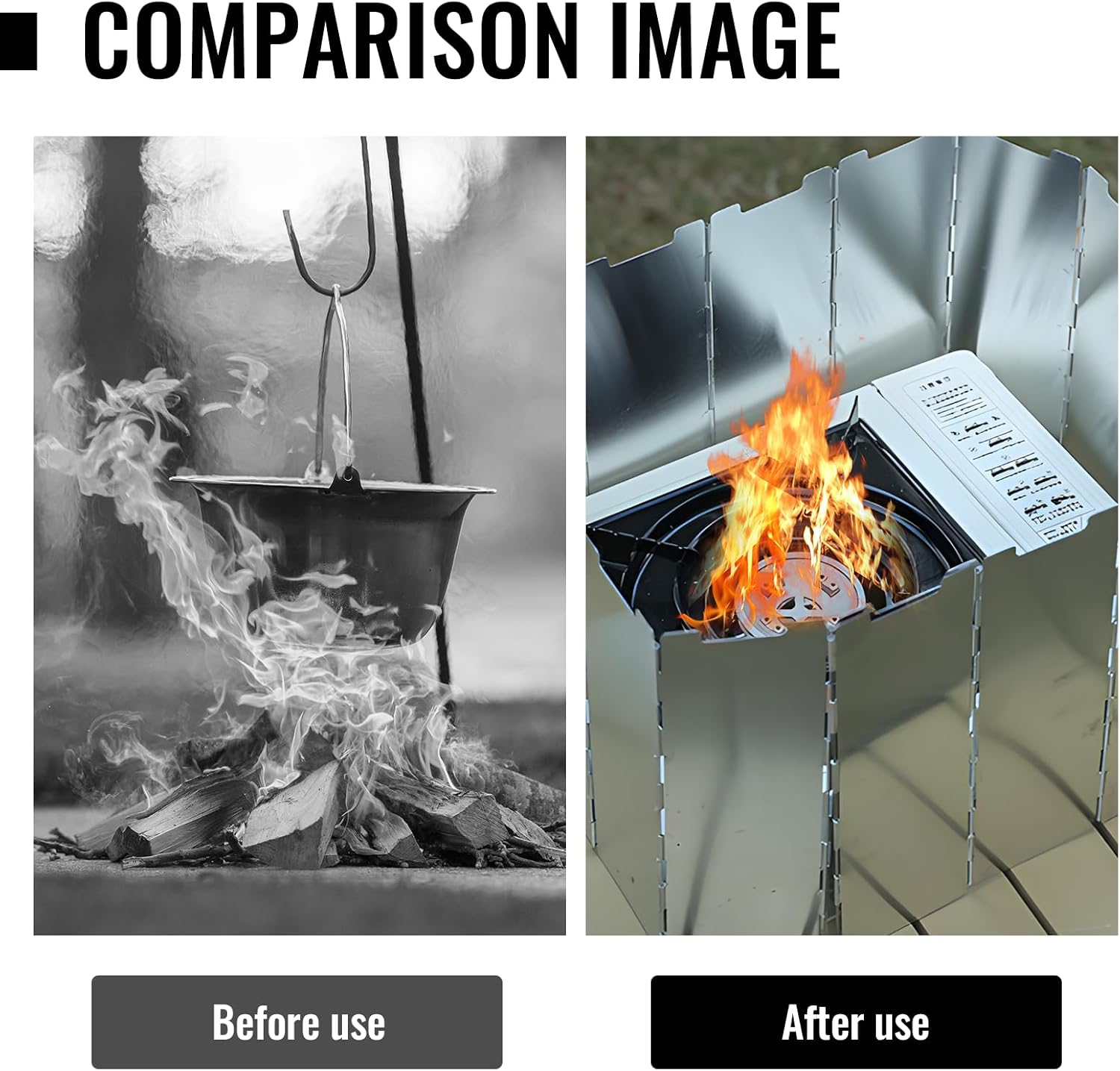 Eukyplace Stove Windshield, 12-Piece Foldable Camping Burner Windshield, 1M Long Metal Camp Stove Windscreen, Portable Gas Stove Windscreen for Outdoor Camping, Exquisite Packaging image number 6