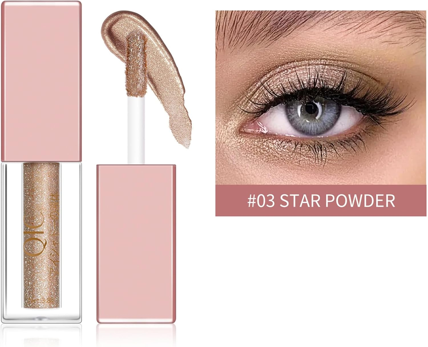 RUNQHUI Double Ended Liquid Glitter Eyeshadow Brush 2 Pack Waterproof Durable Soft Bristle Makeup Brush Set for Women Girls Long Wearing Cosmetic Tool Pink One Size image number 4