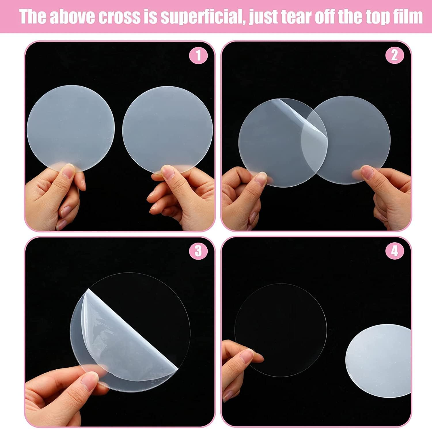 40 Pieces 2Mm Thickness Clear Circle Acrylic Sheets, 10Cm round Panels, Blanks Transparent Circle Disc Ornament for Children Monthly Milestone Cards Picture Painting DIY Arts Crafts Projects Board image number 1