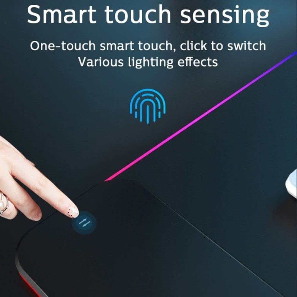 Altec Lansing RGB Mousepad with Wireless Charging Pad, Non-Slip Rubber Base, Smart Touch Sensor, Gaming Keyboard Mat and Mouse Pad for PC, Laptop image number 1