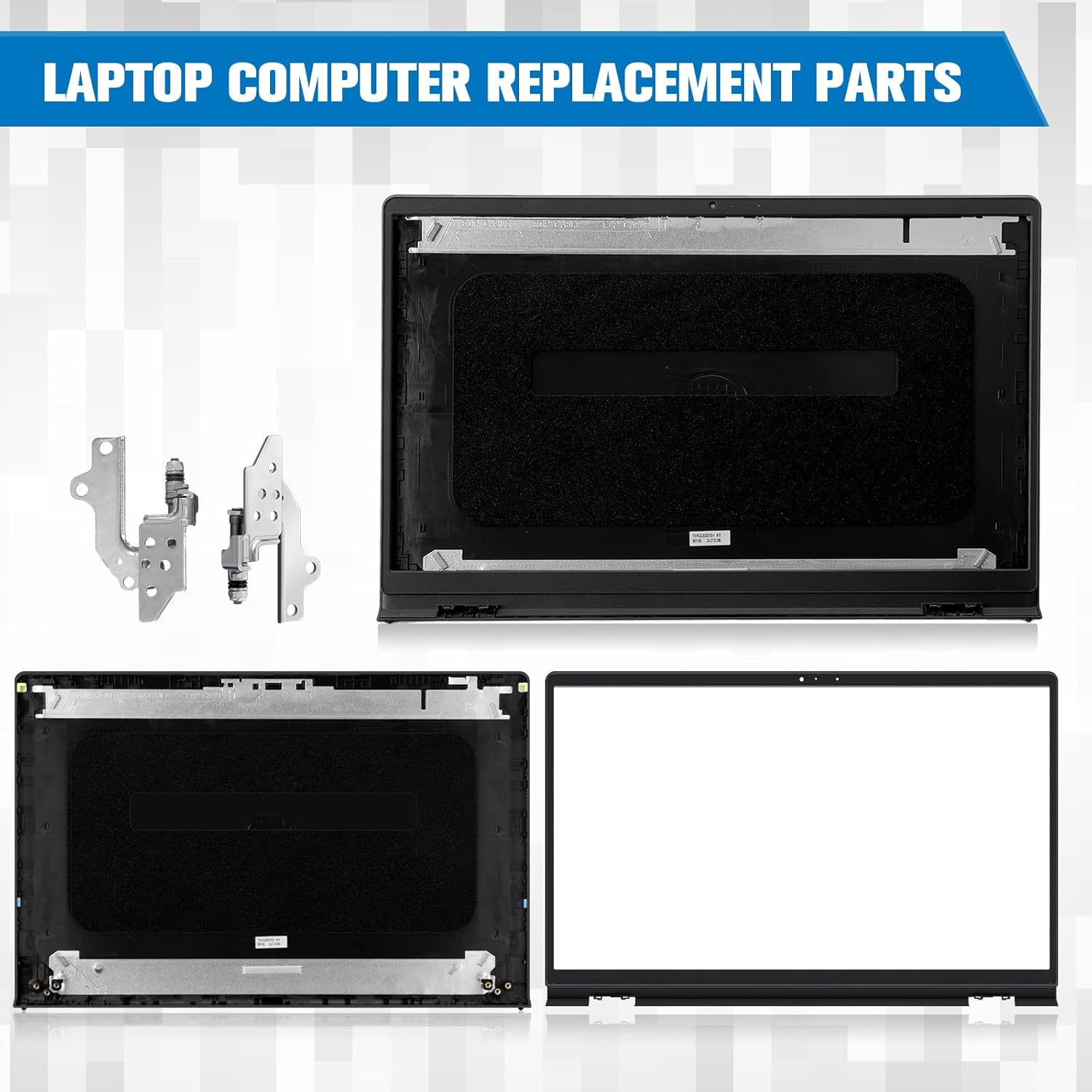 Konohan 4 Pack Replacement LCD Back Laptop Computer Replacement Parts Cover Top Case Lid Front Bezel with Hinges Compatible with Dell Inspiron 15 3510 3511 3515 3520 3525 00WPN8 image number 2