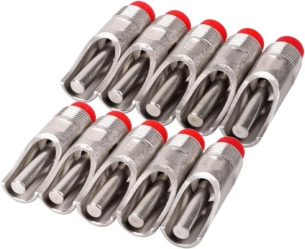 10PCS Automatic Pig Nipple Drinker,Water Nippler Stainless Steel 1/2 NPT Animal Drinker Tool,Duck Mouth Shape Pig Feeder Drinker with Filter for Sows image number 4