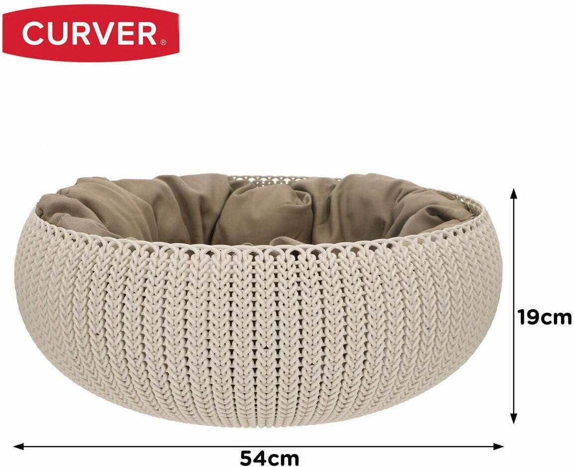 Curver Plastic Bed for Pets,, Plastic, Light Brown, 54 X 54 X Cm image number 2
