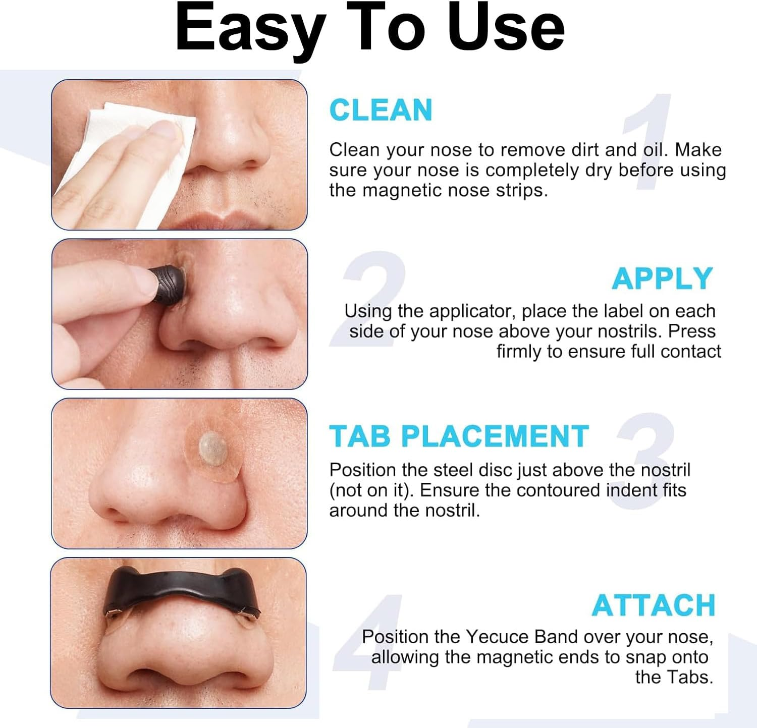 40 Pcs Magnetic Breathing Nasal Strip - anti Snoring Nose Strips with Nose Clips,Reduce Snoring & Improve Sleep Quality for Men & Women, Home,Travel, Sports Sleep Breathing Strips image number 5