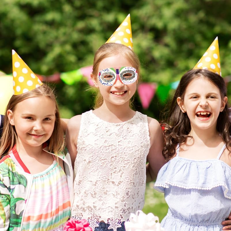 Toddmomy 120Pcs White Paper Craft Masks with Elastic Ropes for DIY Decoration for Halloween Mardi Gras Costume Parties and School Events and Comfortable Fit image number 4