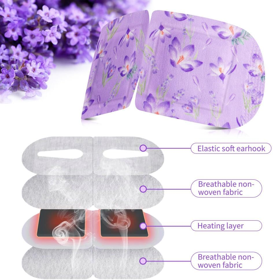 Dolemay 12 Packs Steam Eye Mask,Lavender Hot Compress Self Heating Warm Eye Mask Disposable Heated Sleep Eye Mask for Dry Eyes Dark Circles Relax Comfortable Warming Eye Mask for Home Office Travel image number 2