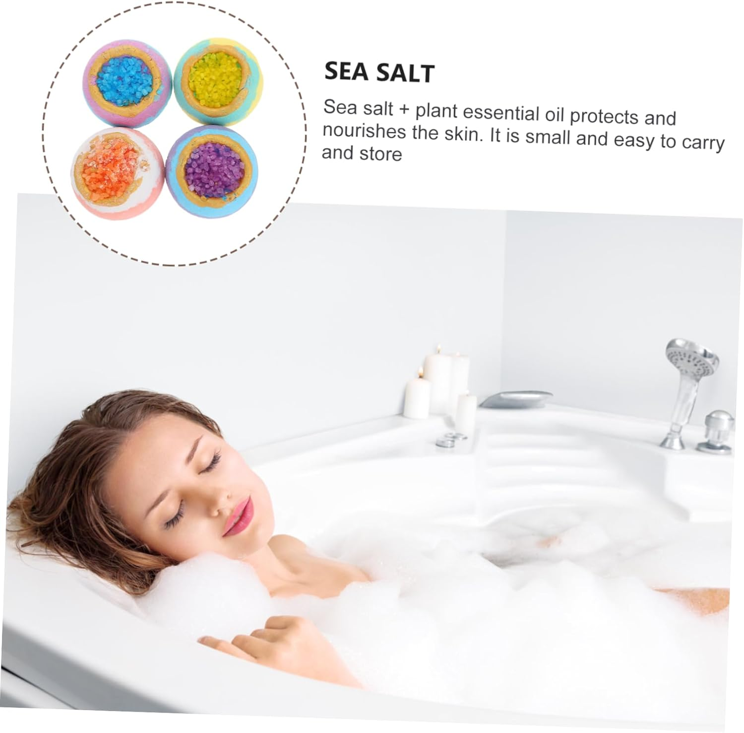 NOLITOY 4Pcs Essential Oil Natural Bathing for Relaxation and Skin Moisturizing Each Bath Accessories For image number 6