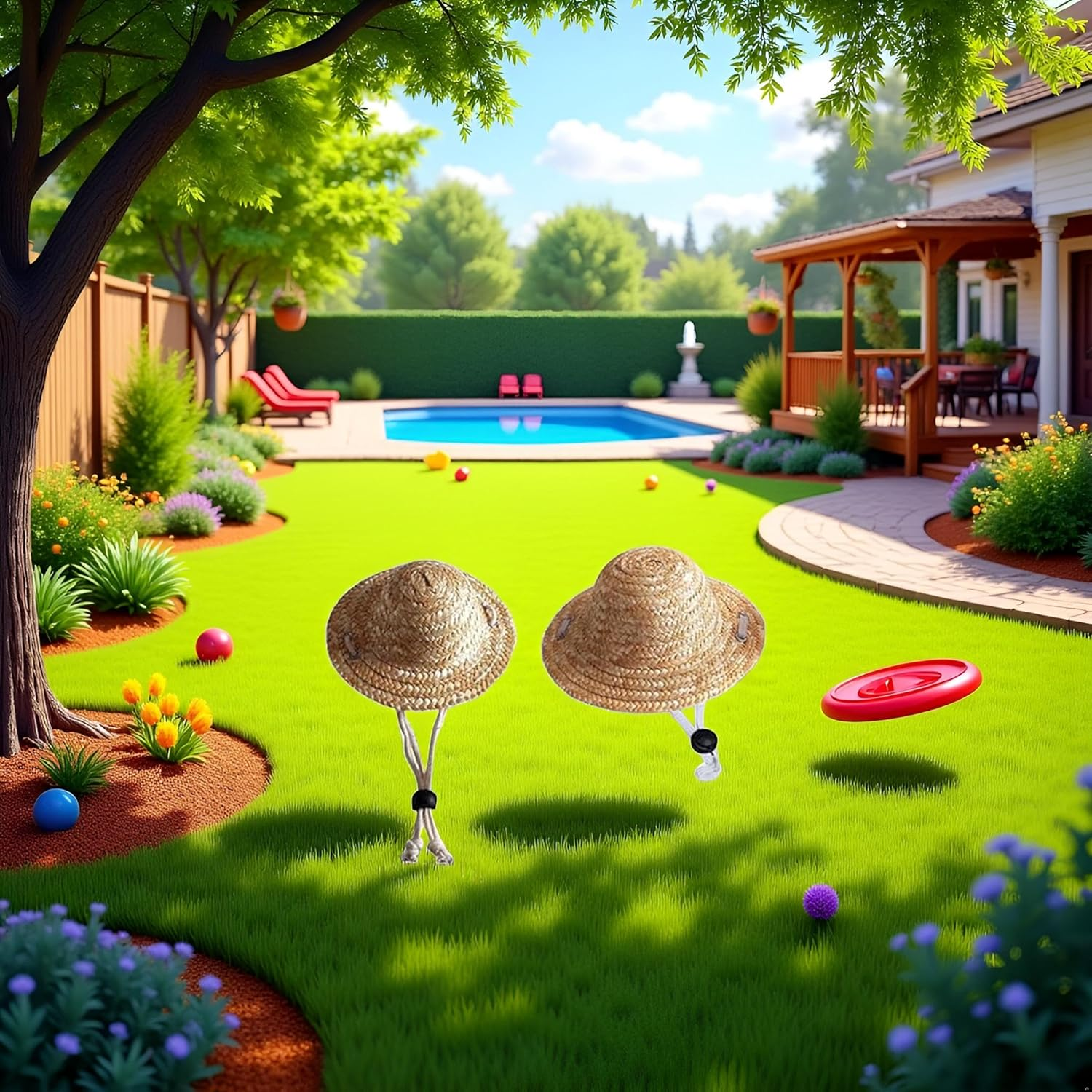 Novelty Summer Adjustable Pet Dog Outdoor Straw Hat Puppy Small Kitty Cat Sunhats Dog Hat image number 3