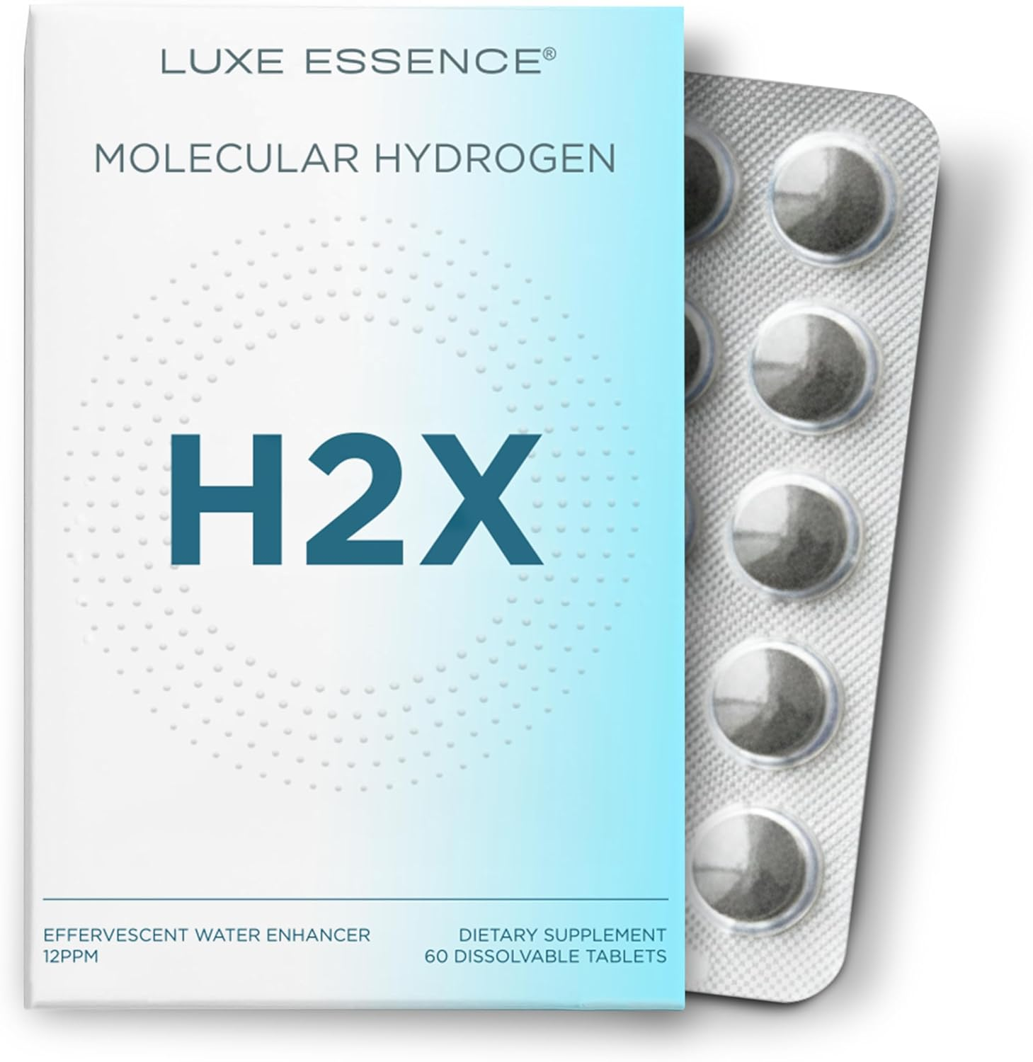 Molecular Hydrogen H2X Tablets for Drinking Water | Molecular Hydrogen Water Tablets | Water-Infusing Effervescent Tablet | 12 PPM Hydrogen-Generating Formula | 60 Count image number 3