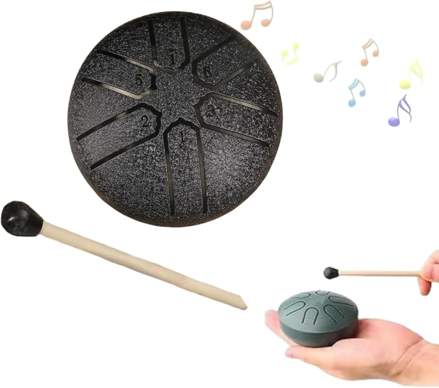 Steel Tongue Drum Rain Chime - Mini 3 Inch Handpan Drum for Outside, Waterproof Rain Drum Instrument with 6 Notes - Perfect for Outdoor Serenity and Relaxation image number 2