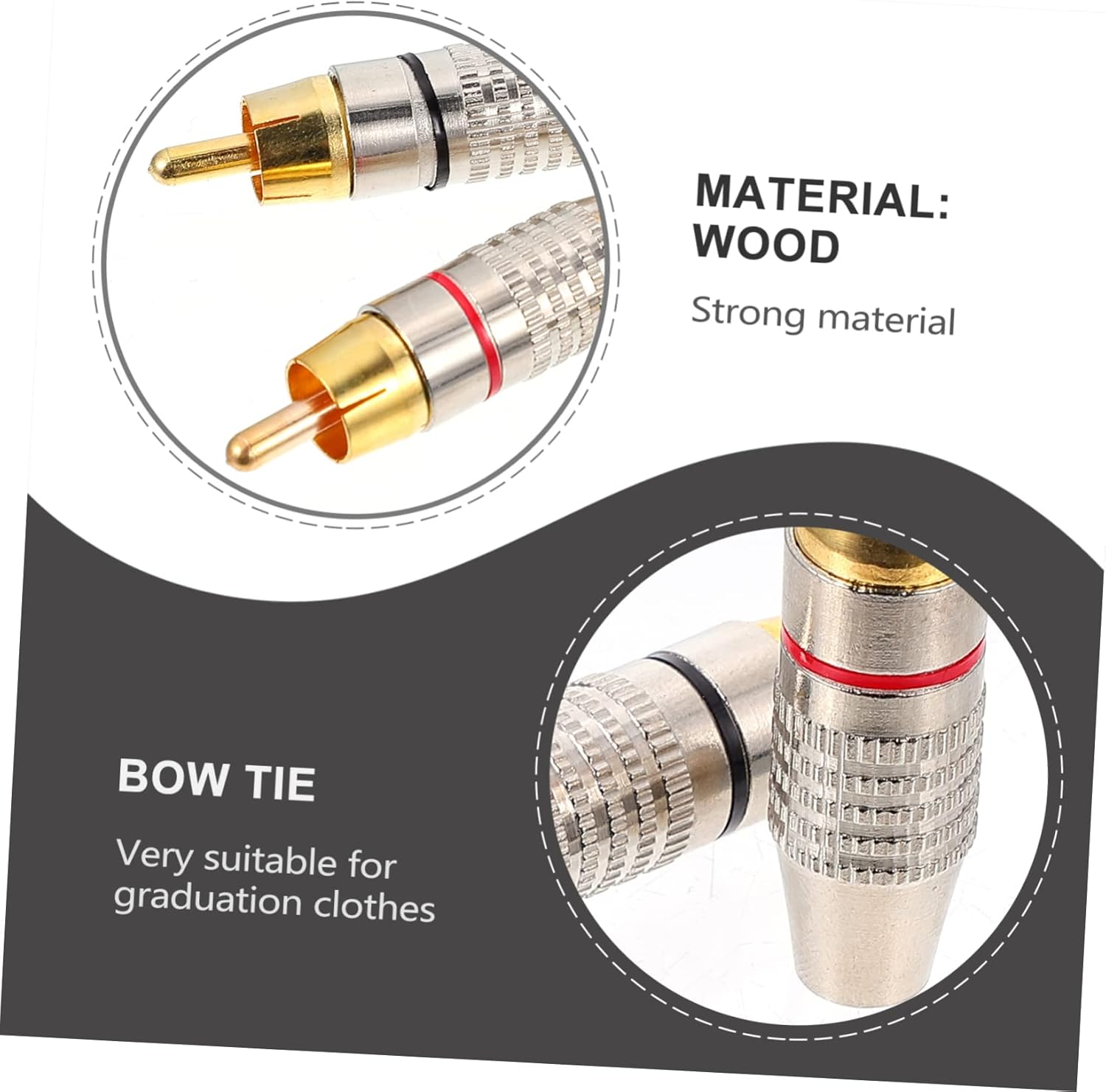 4Pcs Gold Plated Male Audio Connector Metal Speaker Plug Adapter for Home Theater and Professional Audio Systems with Rings image number 2